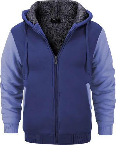 Miniatura 123 de GEEK LIGHTING Sudadera con capucha y cremallera para hombre, forro polar, chaqueta gruesa con capucha para invierno, cálida sudadera atlética