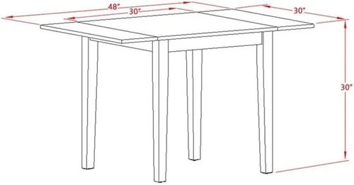 Miniatura 5 de East West Furniture NDVA3-LWH-C Juego de mesa y sillas de cocina de 3 piezas contiene una mesa de comedor rectangular con gotas y 2 sillas tapizadas