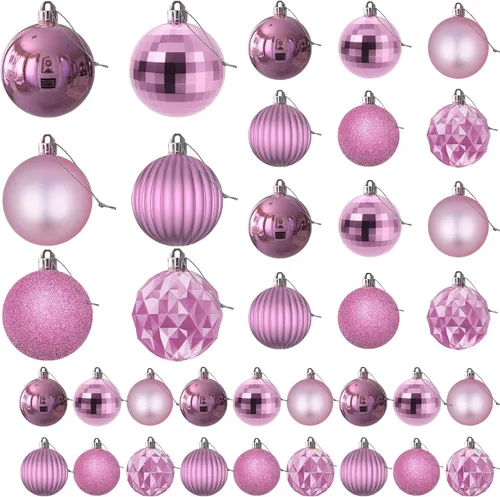 Miniatura 124 de Bolas de Navidad Grandes de 3.2" en Azul Bebé - Adornos para Árbol de Navidad, Bolas Colgantes Inastillables para Cumpleaños, Halloween, Boda
