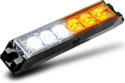 LAMPHUS NanoFlare - Luz de advertencia estroboscópica de 5 pulgadas y 6 W, color blanco ámbar, luz de advertencia estroboscópica para parrilla de