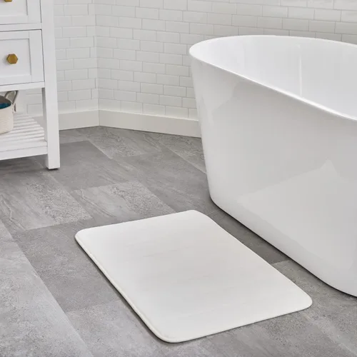 Miniatura 2 de Linenspa Tapete de baño de espuma viscoelástica, antideslizante, absorbente de agua, de secado rápido, lavable a máquina, tapete de baño para baño