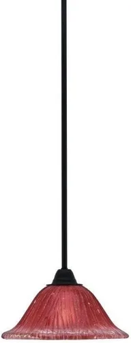 Miniatura 232 de Toltec Lighting Paramount - Mini colgante de 1 luz en acabado negro mate con cristal de arte perla de 7 pulgadas y estilo negro