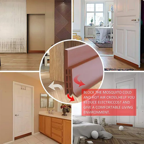 Miniatura 5 de Paquete de 2 topes para puerta debajo de la puerta para puertas exteriores e interiores, tira de barrido de puerta debajo de la puerta, bloqueador
