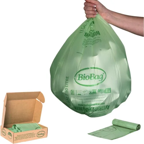 Miniatura 11 de BioBag Contenedor de compostaje de cocina para encimera y 25 bolsas compostables certificadas de 3 galones, aprobadas por BPI y ASTM D6400