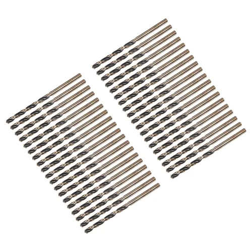 Miniatura 41 de uxcell Brocas Jobber de 0.118 in (0,118 pulgadas) de nitruro negro y oro recubierto de titanio M2 de alta velocidad (HSS) Brocas helicoidales