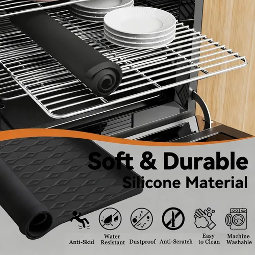 Miniatura 3 de Tapete protector superior de silicona para lavadora y secadora, 25.6 x 23.6 pulgadas, antideslizante, impermeable, resistente al calor, resistente