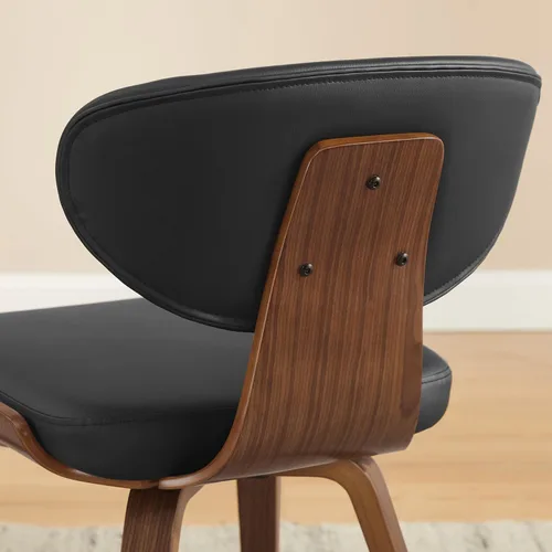 Miniatura 2 de Art Leon Sillas de comedor de mediados de siglo, sillas de comedor tapizadas de piel sintética, silla de cocina sin brazos con patas de madera
