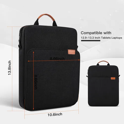Miniatura 6 de Funda de transporte para iPad de 13 pulgadas para iPad Pro M5 y Air M2/M3 2025, iPad Pro 12.9, Surface Laptop 7th de 13.8", funda acolchada de viaje