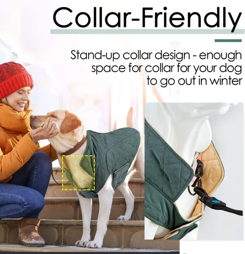 Miniatura 4 de ThinkPet - Abrigos para perros para clima frío, chaqueta de invierno reversible resistente al viento, abrigo grueso acolchado y cálido, chaleco