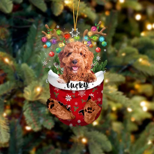 Miniatura 25 de Adorno de Navidad personalizado para perro Airedale Terrier en bolsillo de nieve, adorno para árbol de Navidad, idea de regalo para amantes