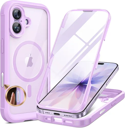 Miniatura 78 de Miracase Funda para iPhone 13 de 6.1 pulgadas, [sin burbujas] funda de teléfono de cuerpo completo con pantalla de vidrio completa integrada, sin