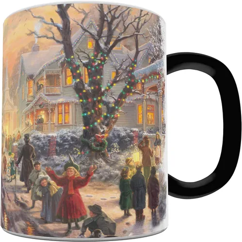 Miniatura 5 de Morphing Mugs Thomas Kinkade - Una Navidad victoriana - Una taza de cerámica sensible al calor que cambia de color de 11 onzas – Imagen revelada