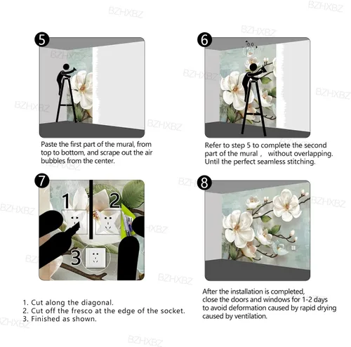 Miniatura 6 de Hermoso papel tapiz floral 3D Dormitorio Flores modernas murales Tendencia Oficina Decorativo Sala de estar fondo de televisión Gran mural de pared