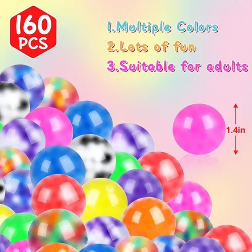 Miniatura 2 de BESNEL 160 Pack de bolas de estrés para adultos, bolas esponjosas a granel, juego de bolas de estrés, bolas anti-ansiedad y de juguete