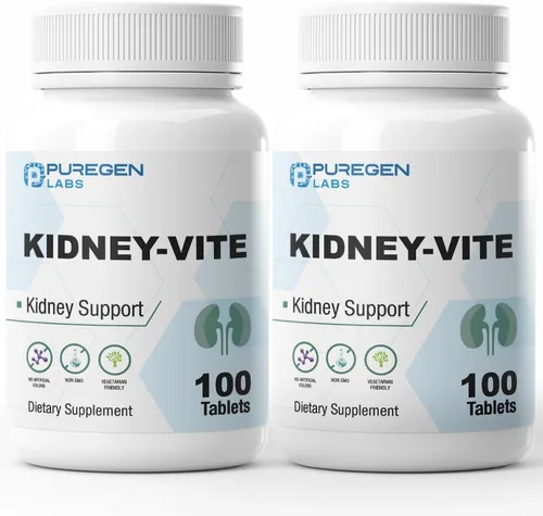 Miniatura 7 de Puregen Labs Kidney-Vite Riñón Premier, soporte renal, sin OMG, sin gluten, sin aditivos de color artificial - 100 tabletas vegetarianas