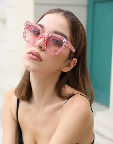 Miniatura 2 de FEISEDY Gafas de sol vintage con diamantes de imitación de cristal de ojo de gato para mujer B4068
