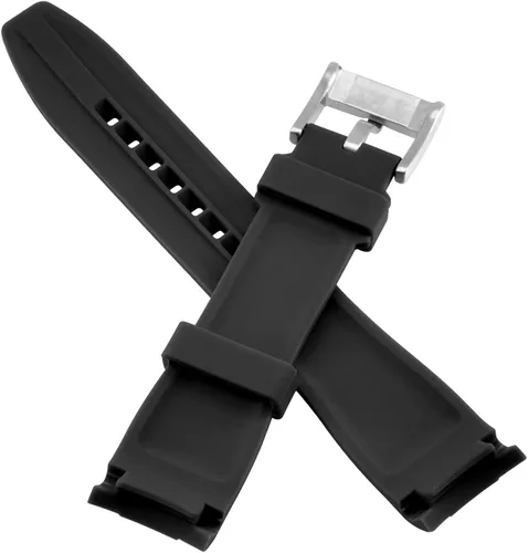 Miniatura 3 de YISIWERA Correa de reloj de silicona de alta calidad con extremos curvados universales de goma para hombres y mujeres de 0.709in, 0.787in, 0.866in