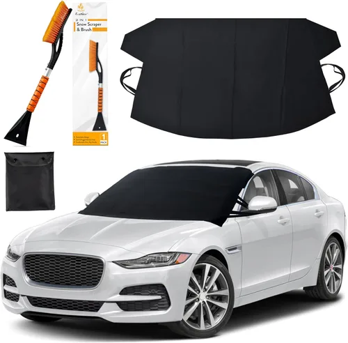 Miniatura 19 de EcoNour Cubierta de parabrisas para hielo y nieve Tela Oxford 600D mejorada, cubierta de parabrisas contra escarcha para automóvil Resistente al