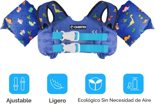 Miniatura 2 de Chriffer - Chaleco salvavidas para niños de 30 a 55 libras, flotadores con arnés de hombro con alas de brazo para niños y niñas de 2, 3, 4, 5, 6, 7