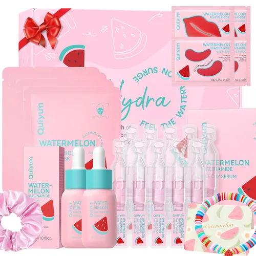 Miniatura 11 de QUIYUM - Juego de cuidado de la piel de sandía y niacinamida, kit facial brillante de 3 piezas para adolescentes 3-in-1 Daily Routine: Cleanser