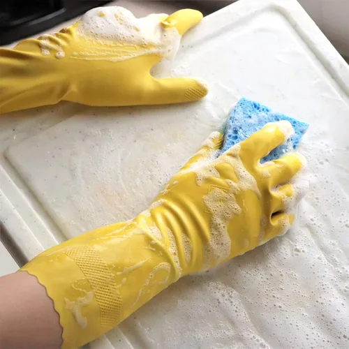 Miniatura 4 de Playtex HandSaver - Guantes de limpieza de goma reutilizables (XL, 6 pares), guantes reutilizables para el hogar