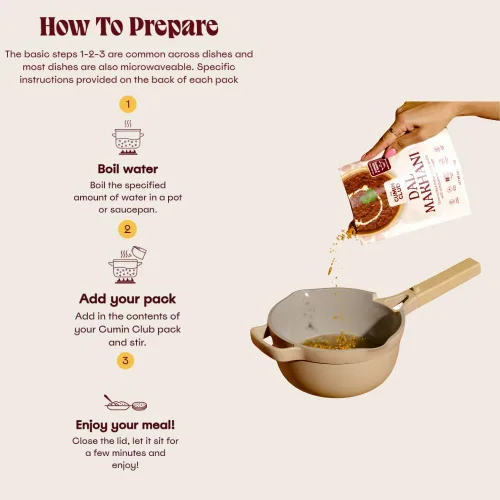 Miniatura 4 de The Cumin Club Dal Makhani (lentejas negras), comida india lista para comer, paquete de curry instantáneo, cocción rápida y fácil para comidas