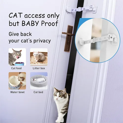 Miniatura 3 de Cerradura de puerta magnética Neobay a prueba de niños. No necesita puerta interior para gatos. Mantenga al niño fuera de la habitación con caja
