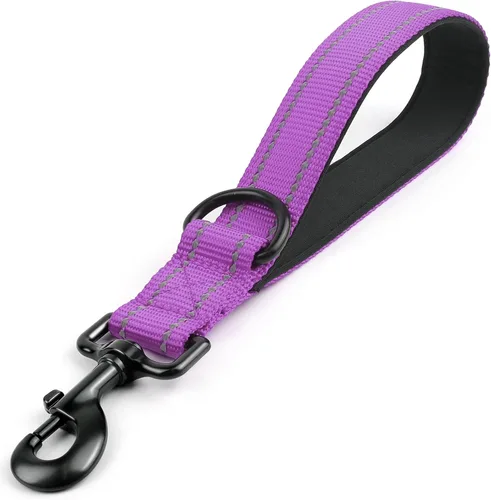Miniatura 15 de Joytale Correa corta fuerte para perro de 18 pulgadas, 1.2 pulgadas de ancho, resistente, mango acolchado para control de tráfico, correa Negro