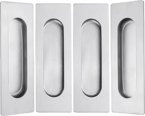 Miniatura 13 de Malimali Tiradores Empotrados al Ras para Dedos - Herrajes de Tirador de Puerta Rectangular de Acero Inoxidable Negro Mate de 6 Pulgadas