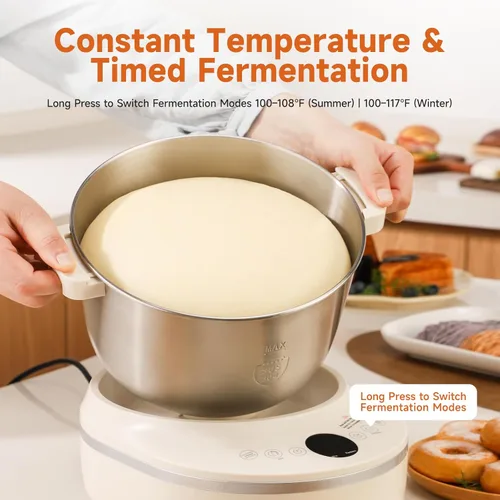 Miniatura 5 de Joydeem Electric Dough Maker con Función de Fermentación, Máquina Mezcladora de Masa de 5.3Qt, Perfecta para Masa de Pan, Pizza, Roti, Dumplings