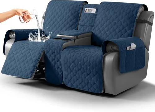 Miniatura 17 de TAOCOCO Funda para Sillón de Dos Plazas Reclinable 100% Impermeable con Consola Central, Funda de Sofá Reclinable Reversible para 2 Asientos