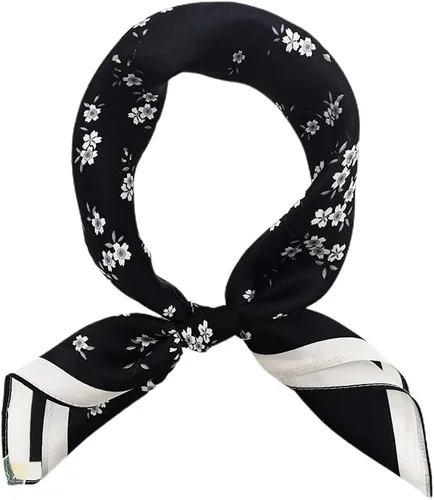 Miniatura 14 de FONYVE Bufandas 100% de seda de morera para mujer, bufanda cuadrada ligera de satén para la cabeza, bufanda pequeña de seda para dormir, 21 x 21