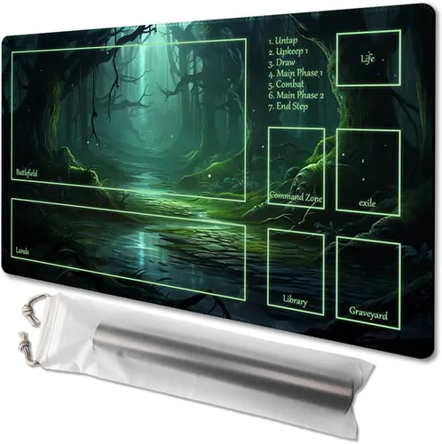 Miniatura 28 de MTG - Tapete de juego tamaño 24 x 14 pulgadas, bolsas de almacenamiento gratuitas, respaldo antideslizante, impresión, ideal para entusiastas