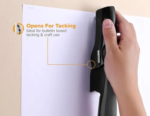 Miniatura 5 de Bostitch Office - Engrapadora resistente, capacidad de 40 hojas, sin atascos, media tira, cabe en la palma de la mano, para aula, oficina o paquete