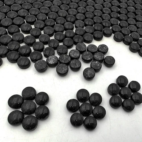 Miniatura 4 de Mini mosaico redondo de jade de 1/2 pulgada, piezas de mosaico de vidrio Circel de 1.1 libras para manualidades, macetas, jarrones, tazas, Negro