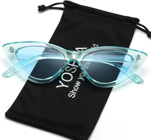 Miniatura 3 de Lentes de sol retro para mujer, con marco de plástico y diseño con estilo ojo de gato YOSHYA
