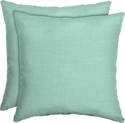 Almohada Decorativa para Exteriores Arden, Paquete de 2, 16 x 16, Resistente a la Lluvia, Resistente a la Decoloración Aqua Leala Azul Jardín Floral