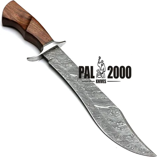 Miniatura 6 de PAL 2000 KNIVES Cuchillo Bowie hecho a mano de acero de Damasco de 19 pulgadas con funda 9291