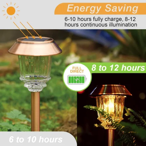 Miniatura 4 de XMCOSY Luz solar de camino – Set de luces LED de paisaje automáticas (2 unidades), cubierta de cristal impermeable, brillo, luz blanca cálida