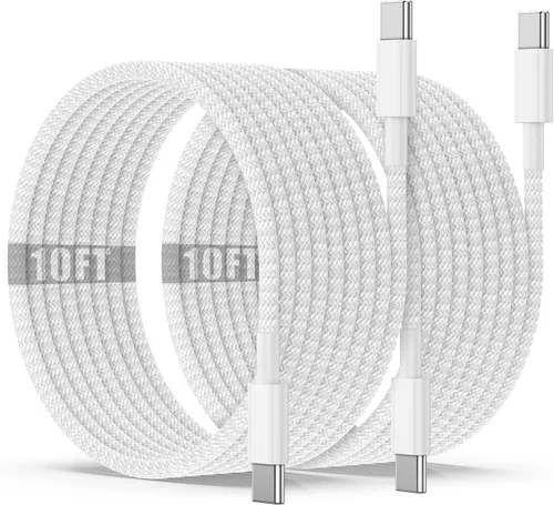 Miniatura 9 de Cable de carga USB C a C de 10 pies, 60W, tipo C a C, cable de carga rápido largo para Apple iPhone 17 Pro Max/17 Air/16 Pro Max/15 Plus, MacBook