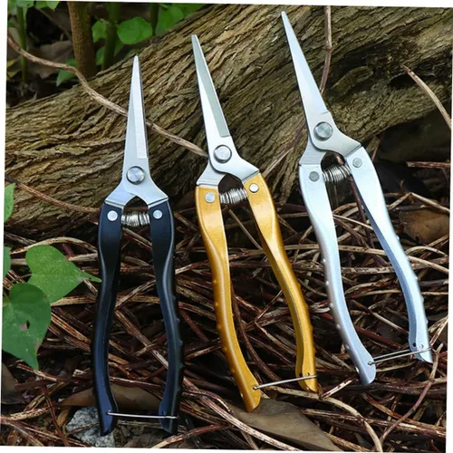 Miniatura 8 de Housoutil Tijeras de poda de jardín resistentes, mango ergonómico para arreglos florales, corte de plantas, jardín