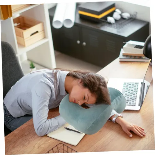 Miniatura 4 de Almohada de masaje azul para cama Almohada de dormir boca abajo con soporte de brazo Almohada de espuma viscoelástica para siesta