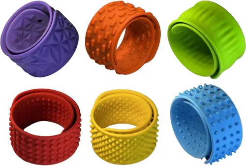 Paquete de 6 juguetes para ansiedad, pulseras para autismo, juguete sensorial calmante para necesidades especiales, juguetes sensoriales de silicona