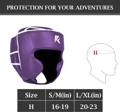 Miniatura 4 de Kruzak - Gorros de boxeo unisex - Entrenamiento de MMA, acolchado ajustable, Kara, Muay Thai, Kickboxing, Sparring, artes marciales, karate, Púrpura