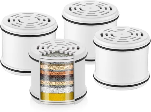 Miniatura 11 de Cobbe Paquete de 2 Filtros de Repuesto para Cabezales de Ducha Fijos - Filtros Suavizantes de Agua con Perlas para Agua Dura - Elimina el Cloro - 2