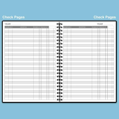 Miniatura 2 de Registro de cheques - Libros de registro A5 con registros de cheques y transacciones, libro de registro de cuentas de cheques para personal y Negro