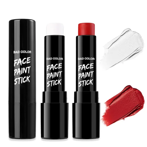 Miniatura 37 de BADCOLOR Pintura facial mezclable con crema negra para adultos, niños, ojos, softbol, fútbol, béisbol, deportes, no tóxica, hipoalergénica
