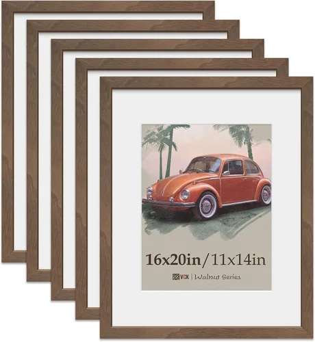 Miniatura 10 de VCK Paquete de 2 portarretratos de 5 x 7, color negro, de madera de alta gama con vidrio templado, para fotos de 4 x 6 con paspartú o 5 x 7 sin