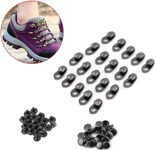 Miniatura 7 de Hilitand 20 unids/set de accesorios de encaje, ganchos para botas con remaches para escalada senderismo zapatos trabajo al aire libre botas
