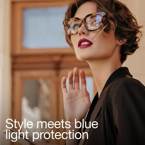 Miniatura 2 de miyya Gafas de luz azul para mujeres y hombres – Monturas gruesas de gran tamaño bloqueador de luz UV y azul, accesorios elegantes para gafas